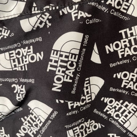 The‎ North Face Boys L 14/16 High Class V Board Shorts Black White All Over Logo - Picture 2 of 8